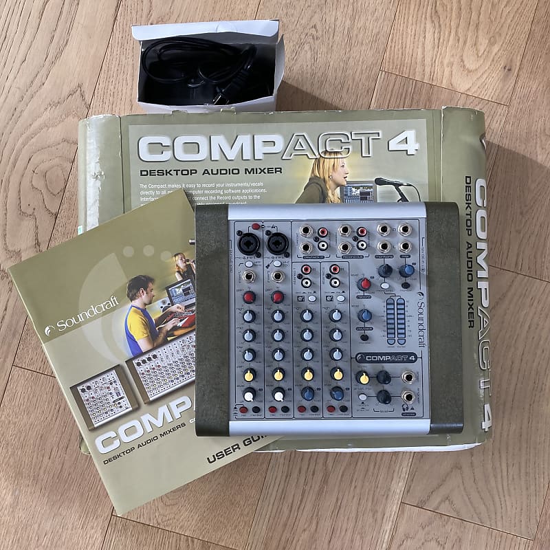 Soundcraft Compact 4 Desktop Audio Mixer Phono Preamps Reverb