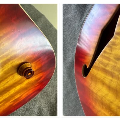 2022 Rufini Montefalco Aged Cherry Sunburst Nitro Stainless Steel Frets AAA Quilt Curly Maple Top AAA Birdseye Neck Duesenberg Vibrato MINT image 18