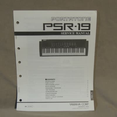 Yamaha Portatone PSR-19 Service Manual [Three Wave Music]