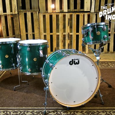 DW Jazz Series Drum Set, Maple Gum Shells, Turquoise Green Stain Lacquer Finish image 1