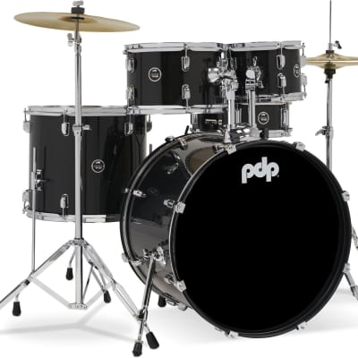 PDP Center Stage PDCE2215KTIB 5-piece Complete Drum Set with Cymbals - Iridescent Black Sparkle  Bundle with Humes & Berg Galaxy Floor Tom Bag - 14" x 16" image 3
