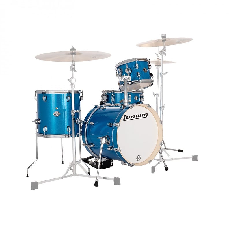 Ludwig Drum Kit Shell Pack Breakbeats Blue Sparkle LC2792 Reverb