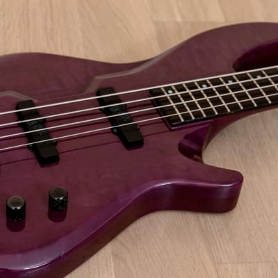 1980s ESP Horizon Custom Neck Through Vintage Bass Guitar Purple image 6