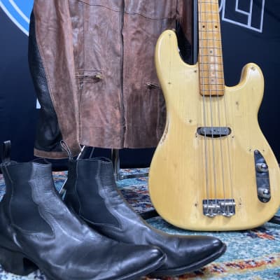 Tom Hamilton's Aerosmith, Fender 1953-54 Precision Bass (TH2 #3) PLUS Stage Worn Leather Jacket and Boots!! AUTHENTICATED! image 9