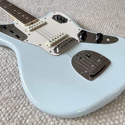 Fender Japan FSR Jaguar - Sonic Blue, matching headstock, | Reverb