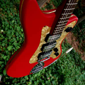 Egmond Model “3V” 1965 Red Vinyl. Electric Guitar.  Made in Holland. Used by most of the 60's Brits image 19