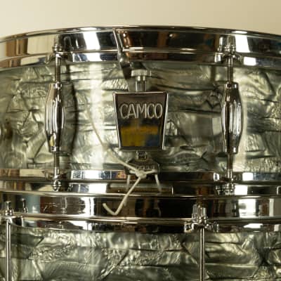 1960s Camco "Tuxedo" Sky Blue Pearl Drum Set image 4