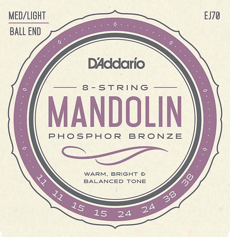 D'Addario EJ70 Phosphor Bronze Mandolin Strings Ball End  Medium/Light 11-38 image 1