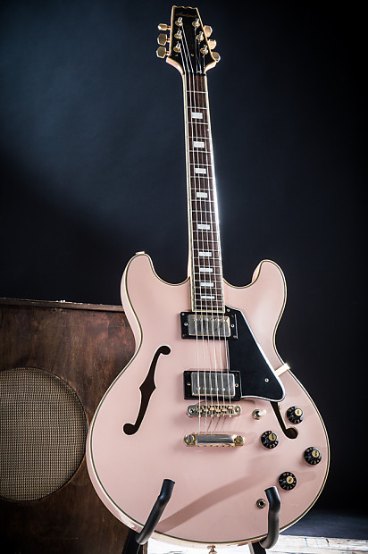 Pink semi hollow guitar hotsell