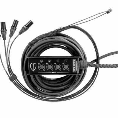 Elite Core Audio PERSEUS 4 Channel 15' ft XLR Mic Stage Studio Snake Cable Box to Fan W/TECHFLEX image 1
