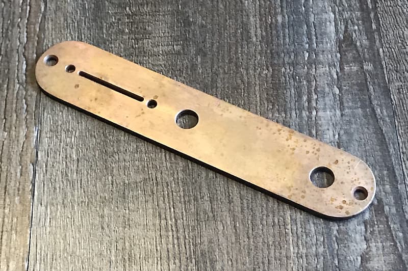 Aged oxidized brass Telecaster control plate Reverb