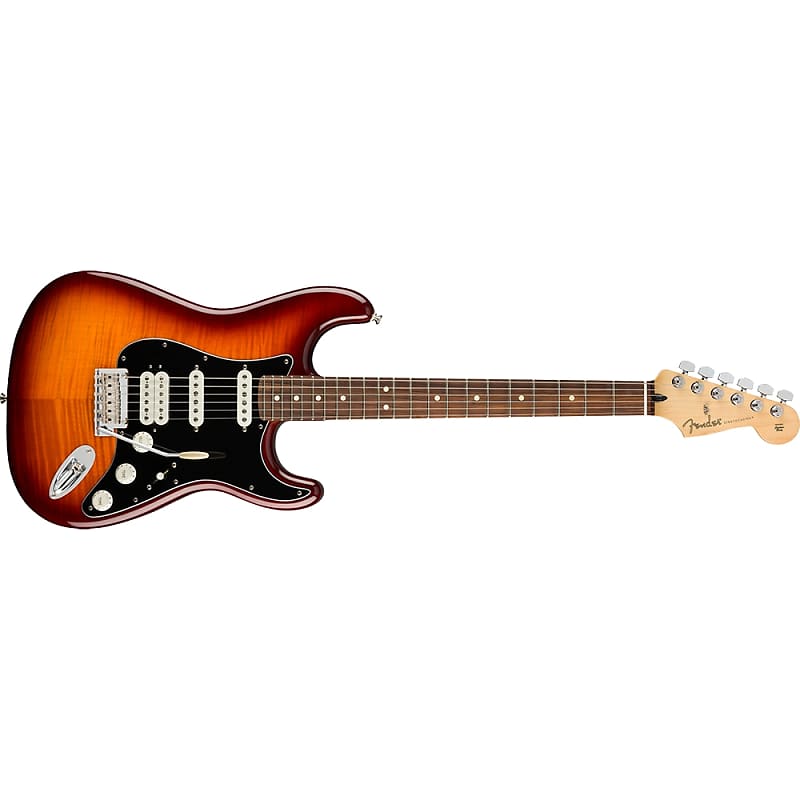 Fender Player Stratocaster HSS Plus Top Guitar, Pau Ferro, Tobacco Sunburst image 1