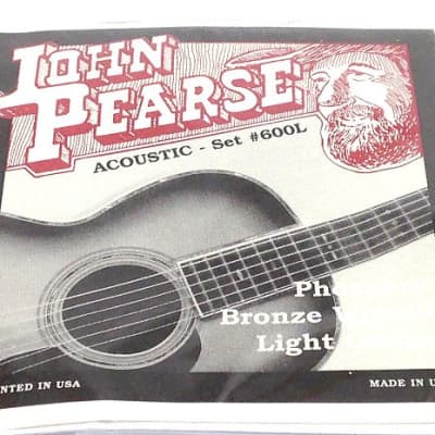 John Pearse Guitar Strings Acoustic Phosphor Bronze #600L Light image 1