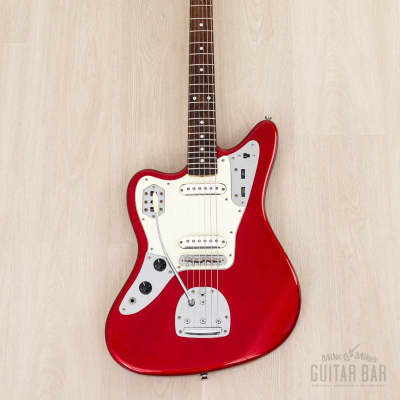 2002 Fender Jaguar ‘62 Vintage Reissue Left-Handed JG66-85L Candy Apple Red + Headstock, Japan CIJ image 2