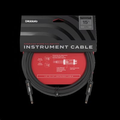 D'Addario American Stage Kill Switch Instrument Cable, 15 feet image 1