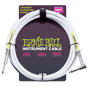Ernie Ball P06049 Ultraflex Straight 10' Straight to Angled TS Instrument Cable