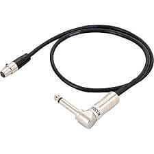 Shure WA304 Right-Angle 1/4" TS Male to 4-Pin TA4F Mini Connector Cable - 2' image 1