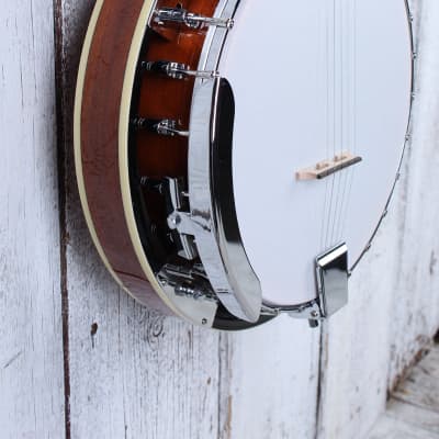 Oscar Schmidt OB4 5 String Banjo with 24 Bracket Tone Ring Natural Gloss Finish image 6