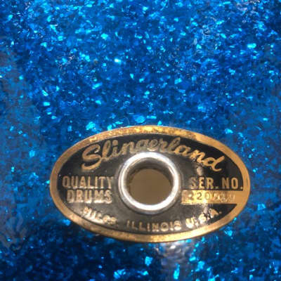 Slingerland Drum Set 60s-70s Blue/Metal Flake image 7