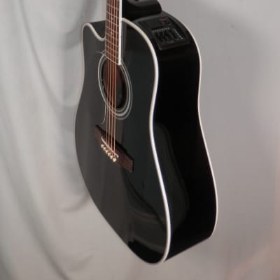 Takamine EF341SCLH Black Dreadnought Cutaway Acoustic Electric Lefty Solid Cedar Top with case image 17