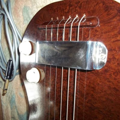 Rare 1947 Antique Kiesel Lap Steel Guitar Brown Bakelite W/case and It Works Too! Please Make Offers image 5