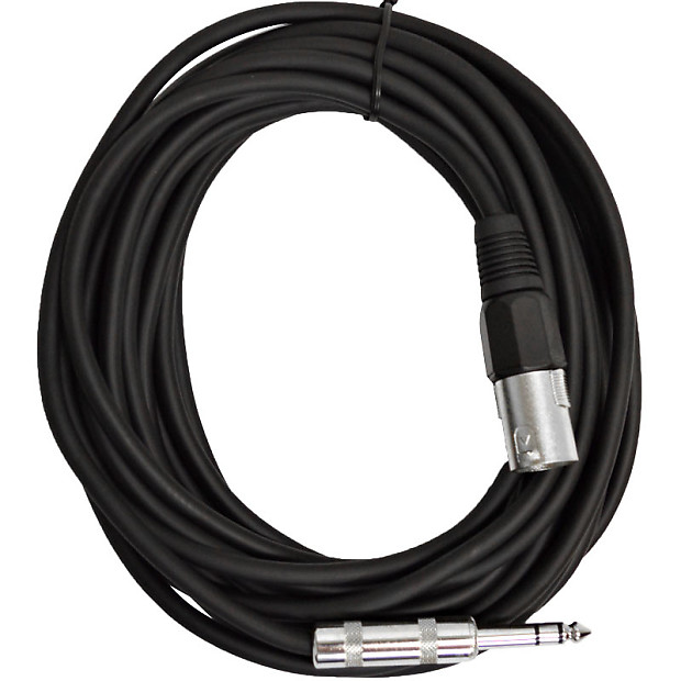 Seismic Audio SATRXL-M25BLACK XLR Male to 1/4" TRS Male Patch Cable - 25' image 1