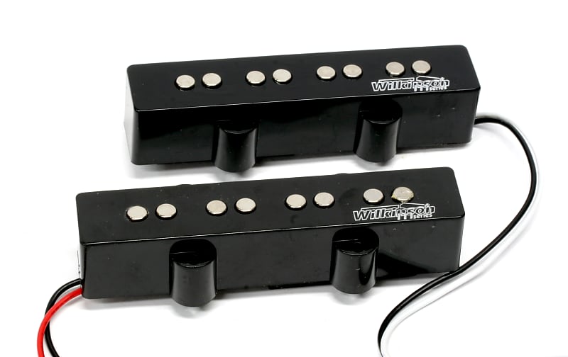 Wilkinson Variable Gauss Ceramic Traditional Jazz Bass Pickups Set for JB Style Electric Bass Black image 1