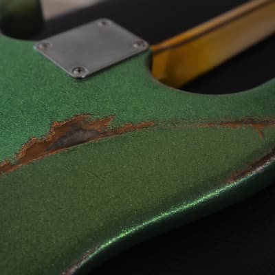 American Fender Stratocaster Relic Green Sparkle HSS image 5