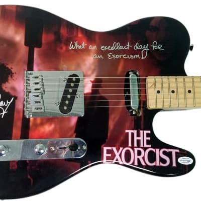 The Exorcist Linda Blair Autographed Signed Custom Photo Guitar ACOA Witness ITP for sale