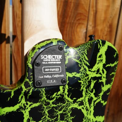 Schecter USA CUSTOM SHOP PT-7 Green Crackle 7-String Electric Guitar w/ Black Tolex Case (2022) image 10