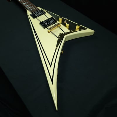 Jackson RR5 Rhoads Pro 2007 Ivory with Black Pinstripes Made in Japan Neck Through Seymour Duncan JB and Jazz pickups image 14