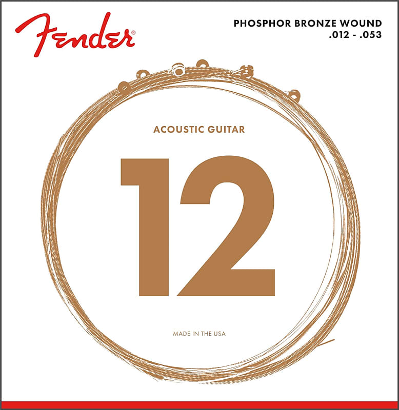 Fender Phosphor Bronze Acoustic Strings, Ball End, 60L .012-.053 image 1