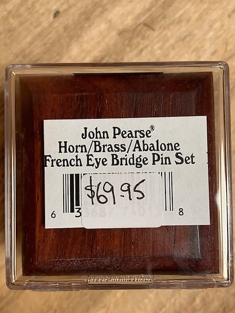 John Pearse Strings John Pearse Buffalo Horn Bridge Pins Set w/ Abalone  French Eye (6 Bridge Pins) T