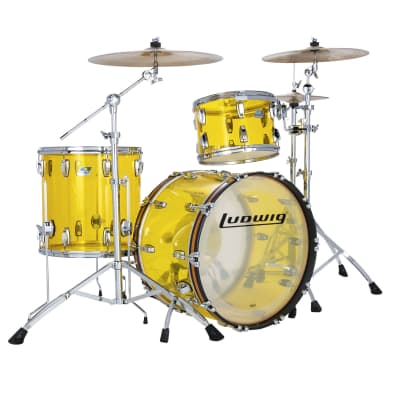 Ludwig *Pre-Order* Vistalite Yellow ZEP SET 14x26/16x18/16x16/10x14 Drums Acrylic Shell Pack Made in the USA Special Order Authorized Dealer image 1