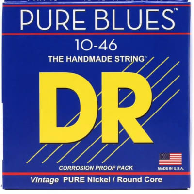 DR Strings PHR-10 Pure Blues Pure Nickel Electric Guitar Strings - .010-.046 Medium for sale
