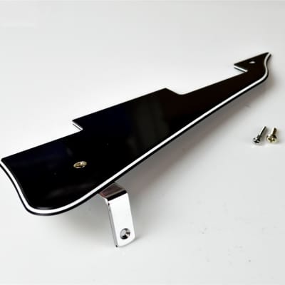 Hosco Les Paul Compatible Pickguard Scratchplate & Bracket 3-ply Black image 3
