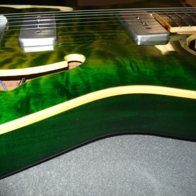 Raven West Semi-Hollow Body Tele - Emerald Quilted Maple image 8