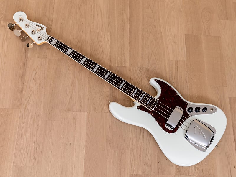 2021 Fender Traditional Late 60s Jazz Bass Vintage Reissue Olympic White w/  Blocks & Binding, Japan