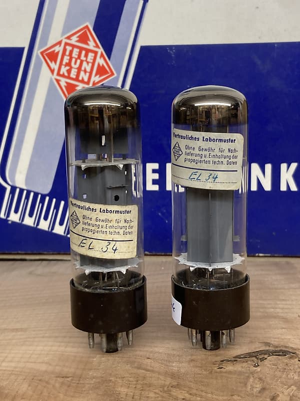 EL34 Telefunken, winged plates, double-O getter, 