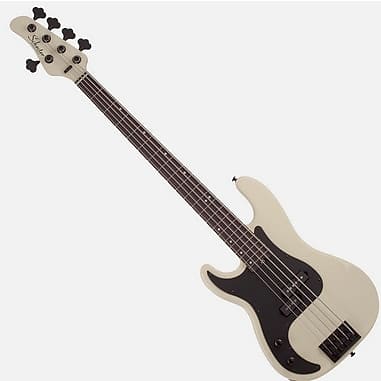 Schecter P-5 5-String Bass, Left-Handed, Ivory image 1