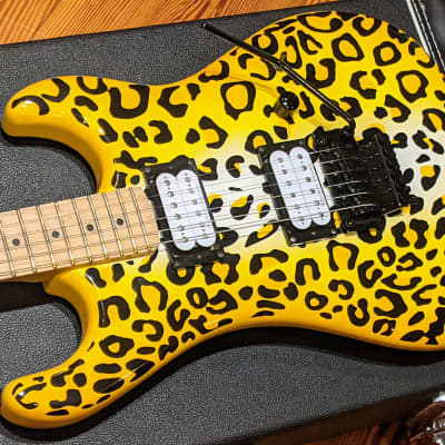 Kramer 2015 Pacer Satchel Yellow Leopard MIK Steel Panther Guitar w/Case, Very RARE, EXC Condition image 4