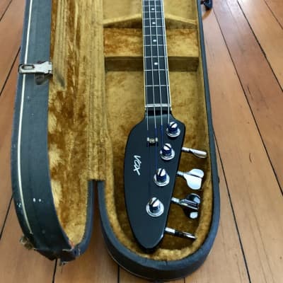 1969 Vox V210 Phantom IV Electric Bass Black Original Teardrop Case Made in Italy image 21