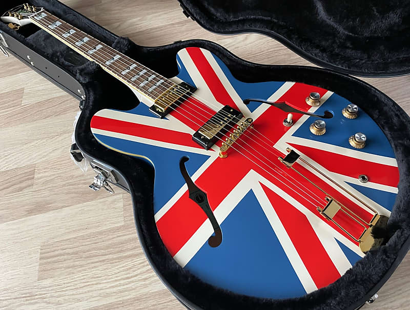 TPP Noel Gallagher "Union Jack" Custom Modified Epiphone Riviera / Sheraton Oasis Tribute image 1