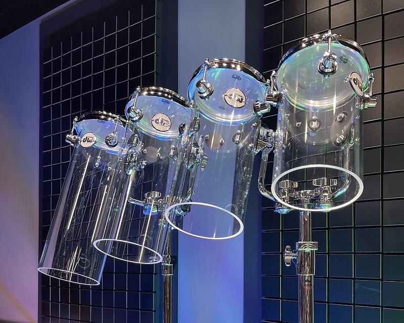 DW Design Series Clear Acrylic Rata Tom Set 10/12/14/16 Reverb
