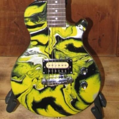 Margasa Mini Single Cutaway  "Liquid Candy" Yellow Swirl, Full-scale Guitar! image 1