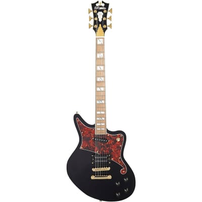 D'Angelico Deluxe Series Bedford Electric Guitar With Stopbar Tailpiece Black image 3