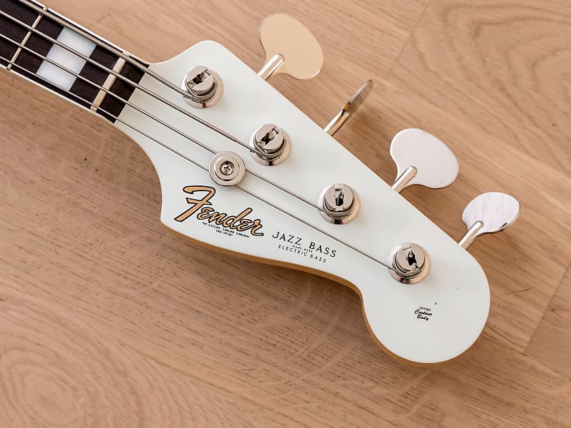 2021 Fender Traditional Late 60s Jazz Bass Vintage Reissue Olympic White w/  Blocks & Binding, Japan