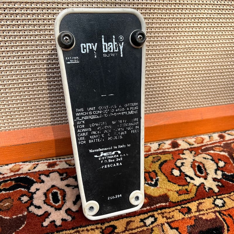 Vintage Jen Crybaby Super White Fasel Italian Wah Wah Guitar Effects Pedal