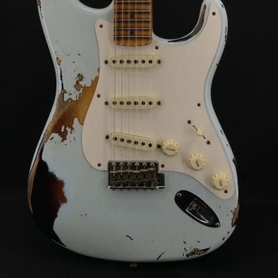 Fender Custom Shop Limited Edition 56 Heavy Relic Strat in Faded Sonic Blue over 2-Tone Sunburst image 1