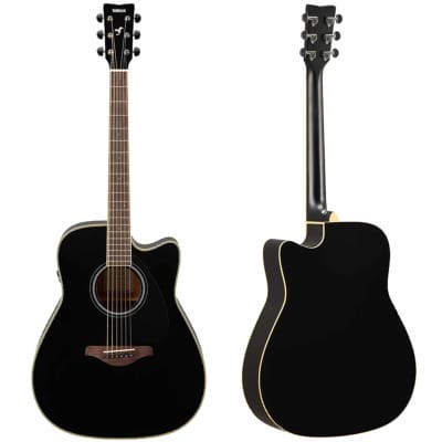 Yamaha FGC-TA TransAcoustic Dreadnought Acoustic Electric Guitar w/Cutaway - Black for sale